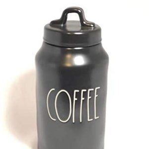 RAE DUNN - COFFEE Canister, Black - 9" tall